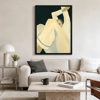 Reclining Cream Figure Modern Wall Art 2