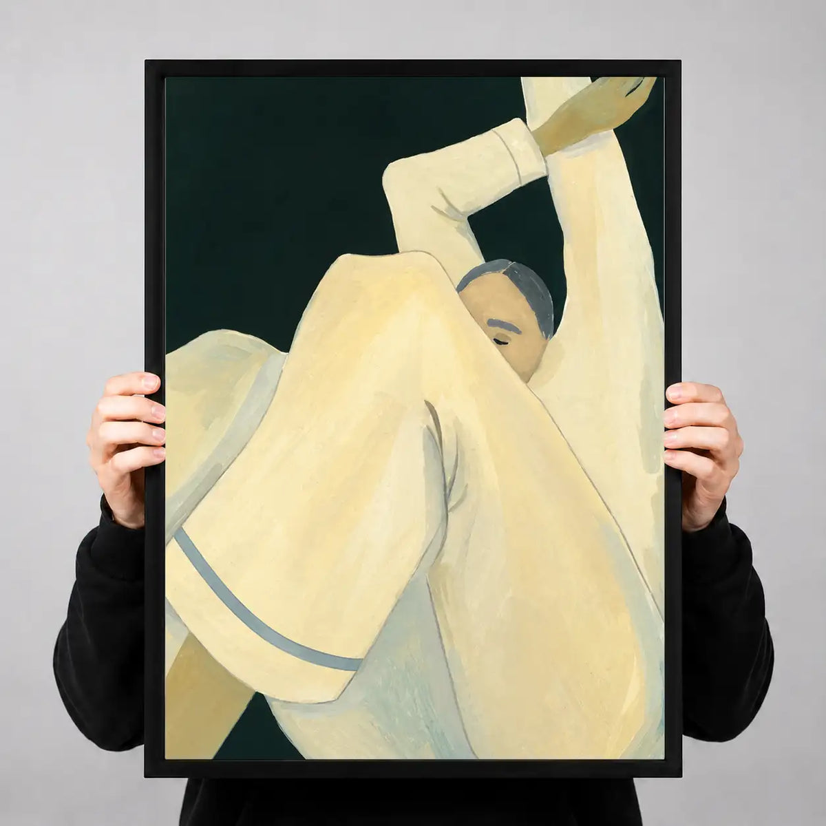 Reclining Cream Figure Modern Wall Art 3