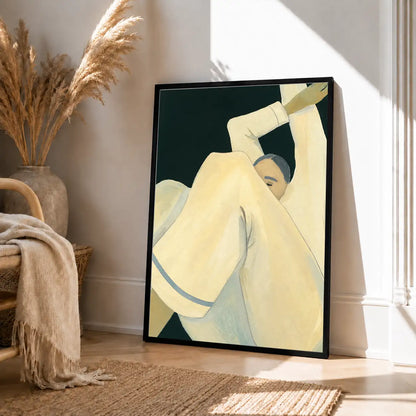 Reclining Cream Figure Modern Wall Art 4