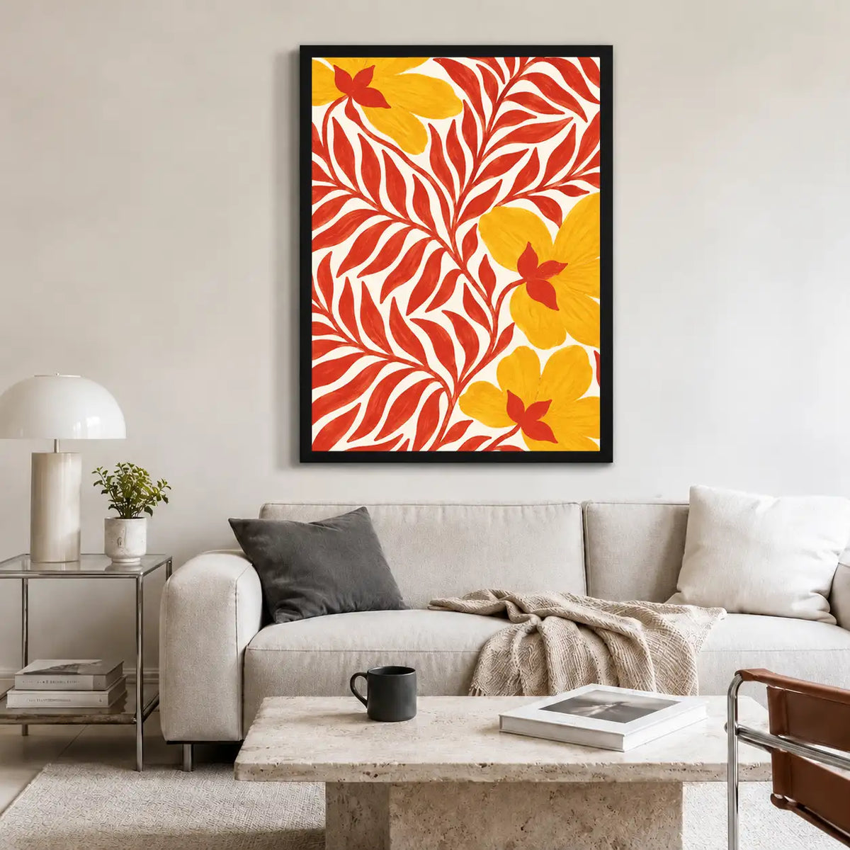 Red Leaves and Golden Flowers Wall Art 2