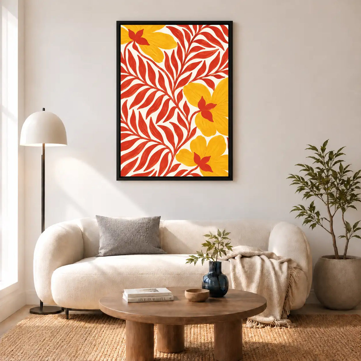 Red Leaves and Golden Flowers Wall Art 5