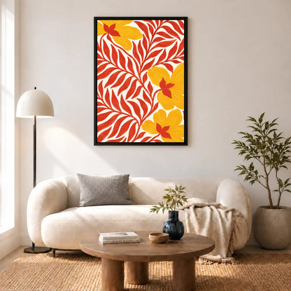 Red Leaves and Golden Flowers Wall Art 5