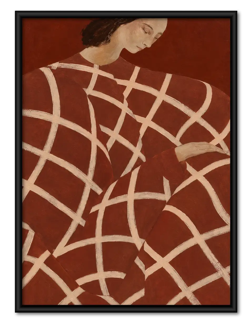 Rust Scribble Rhythm Abstract Wall Art 1