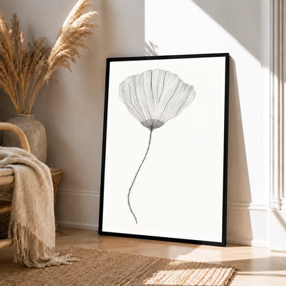 Soft Gray Poppy Botanical Wall Art 4