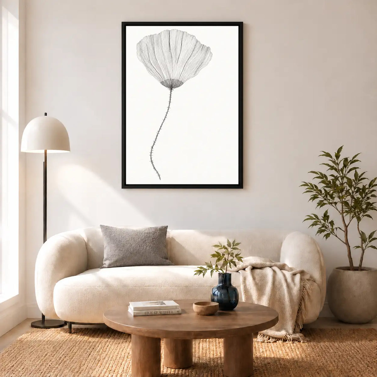 Soft Gray Poppy Botanical Wall Art 5
