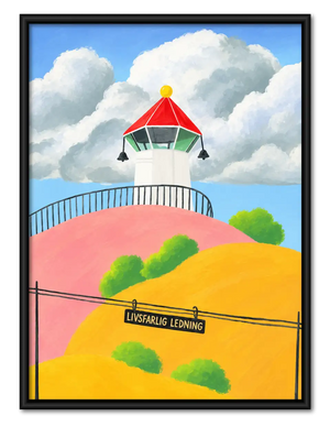 Sunny Lighthouse Coastal Landscape Wall Art