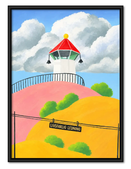 Sunny Lighthouse Coastal Landscape Wall Art