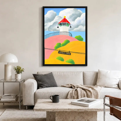 Sunny Lighthouse Coastal Landscape Wall Art 2