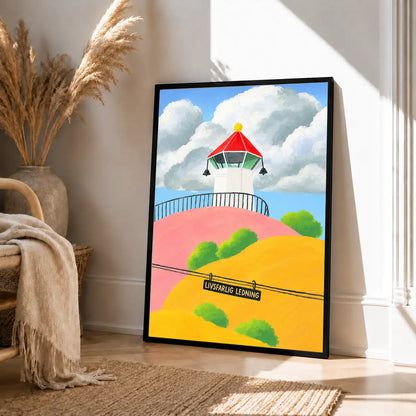 Sunny Lighthouse Coastal Landscape Wall Art 4