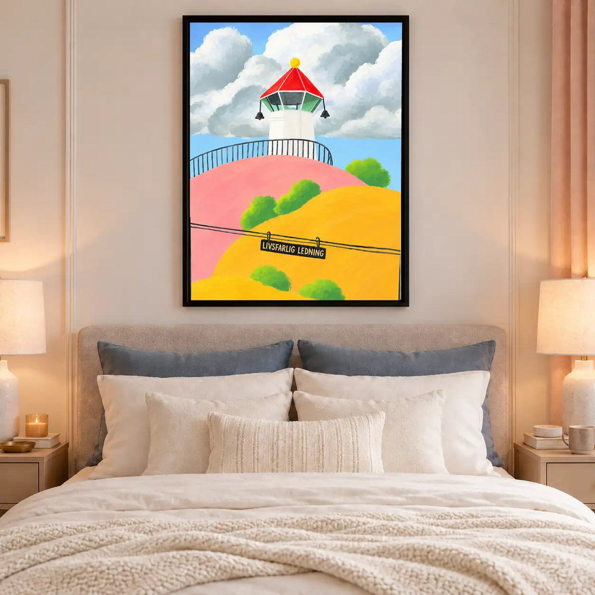 Sunny Lighthouse Coastal Landscape Wall Art 6