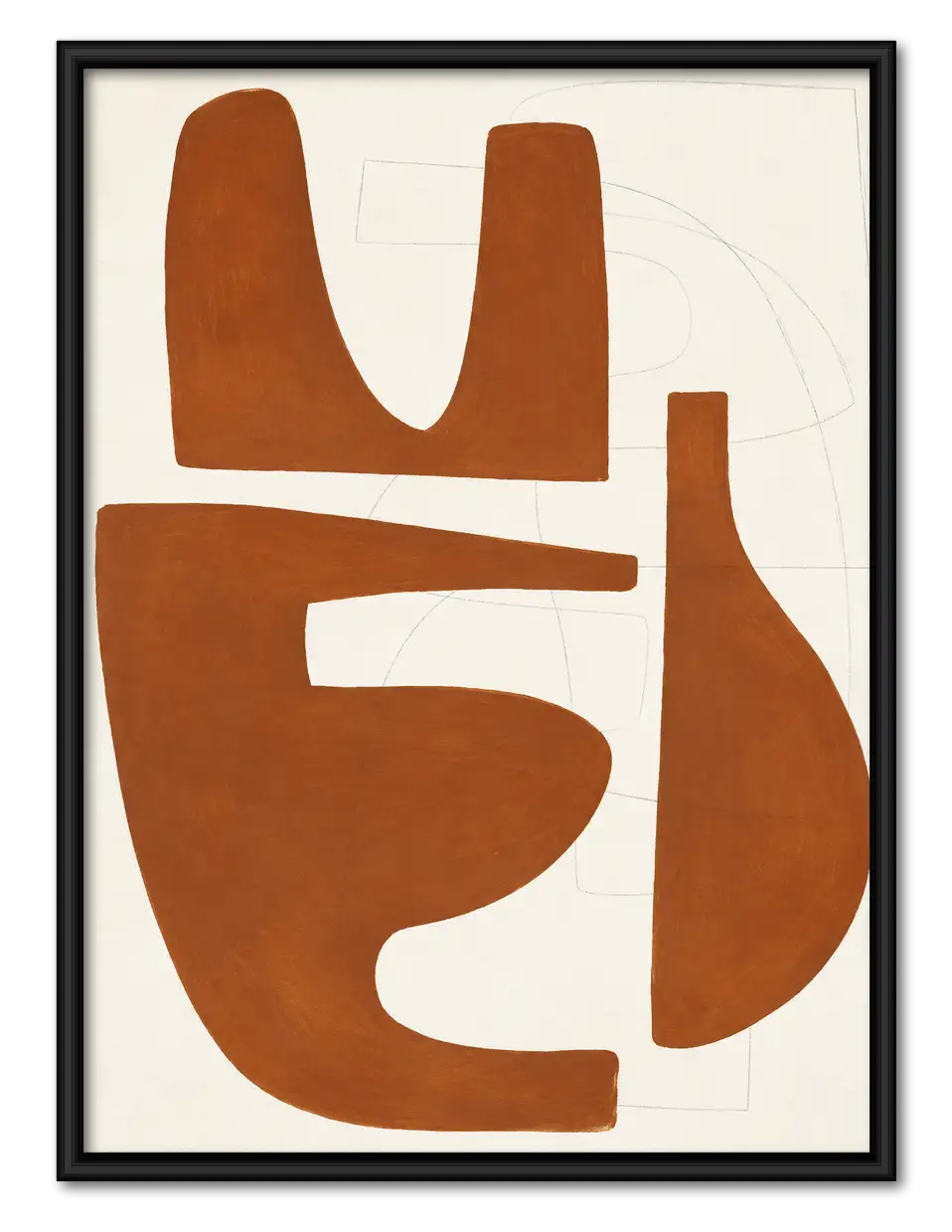 Terracotta Modern Symbols Abstract Wall Art 1