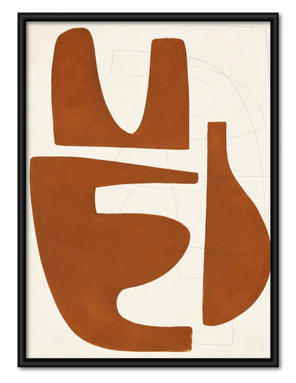 Terracotta Modern Symbols Abstract Wall Art