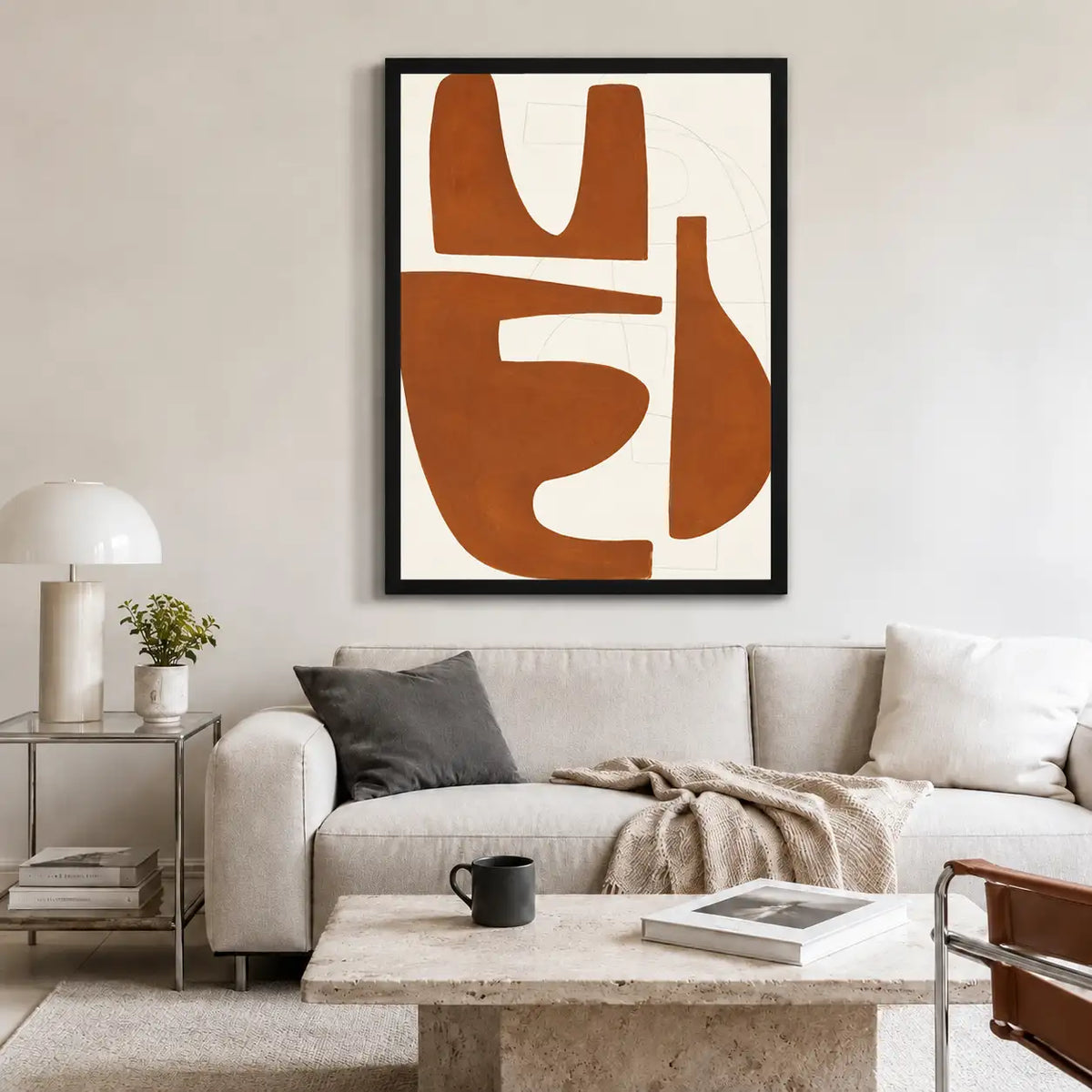 Terracotta Modern Symbols Abstract Wall Art 2