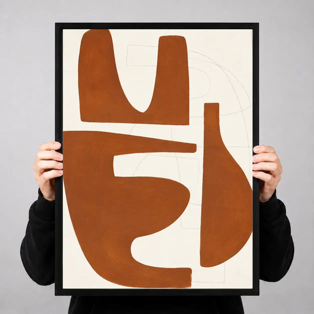 Terracotta Modern Symbols Abstract Wall Art 3