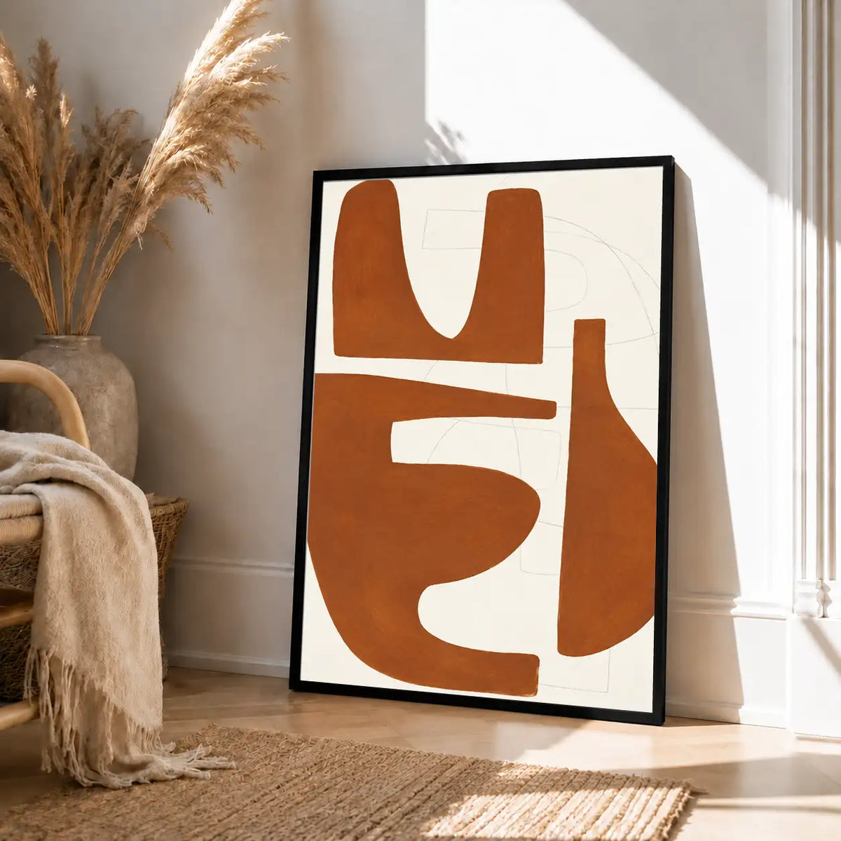 Terracotta Modern Symbols Abstract Wall Art 4