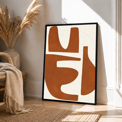 Terracotta Modern Symbols Abstract Wall Art 4