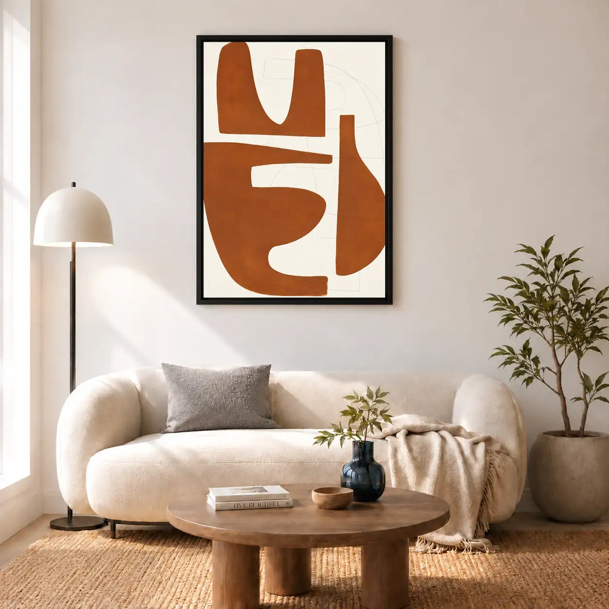 Terracotta Modern Symbols Abstract Wall Art 5