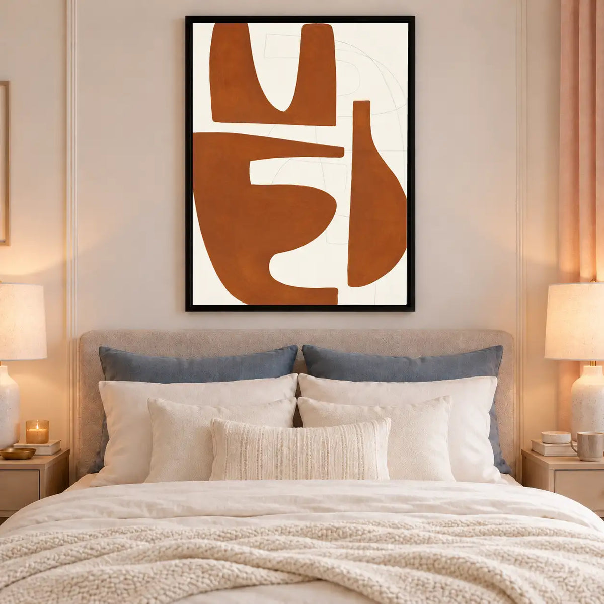 Terracotta Modern Symbols Abstract Wall Art 6