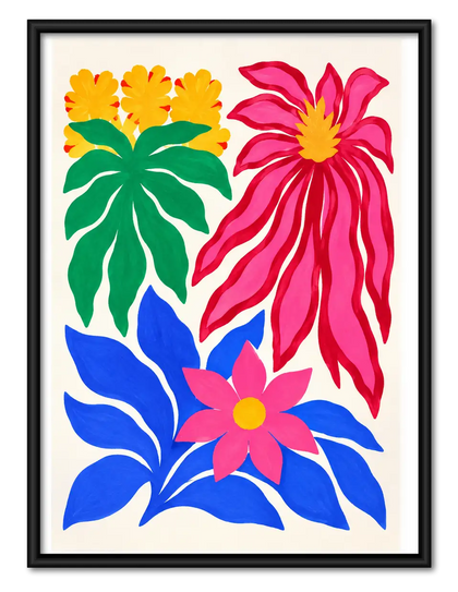 Vibrant Tropical Flower Bouquet Wall Art