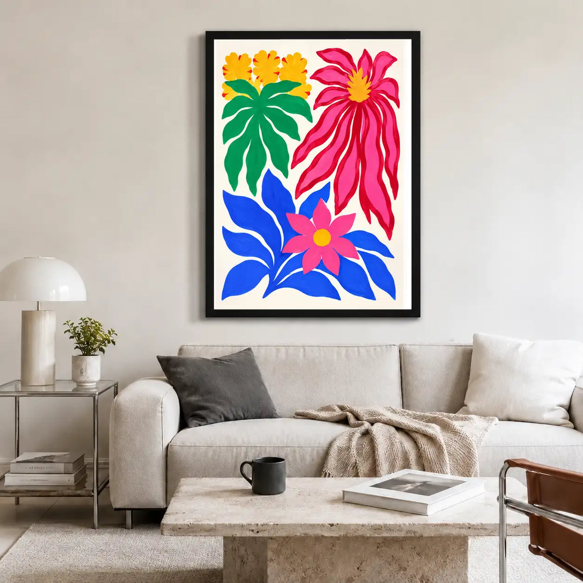 Vibrant Tropical Flower Bouquet Wall Art 2