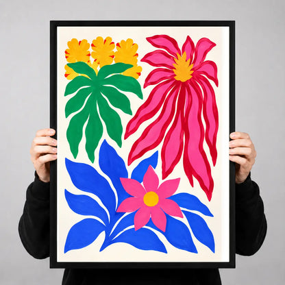 Vibrant Tropical Flower Bouquet Wall Art 3