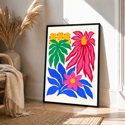 Vibrant Tropical Flower Bouquet Wall Art 4