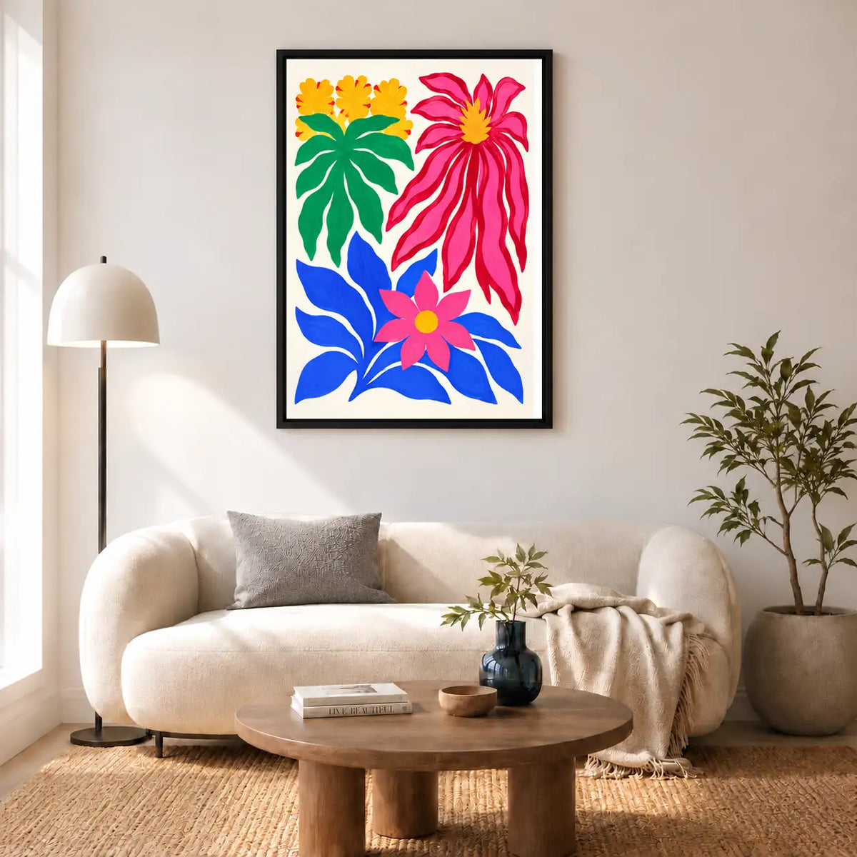 Vibrant Tropical Flower Bouquet Wall Art 5