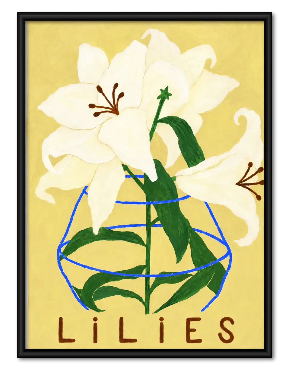 Vintage Lilies Flower Poster Wall Art 1