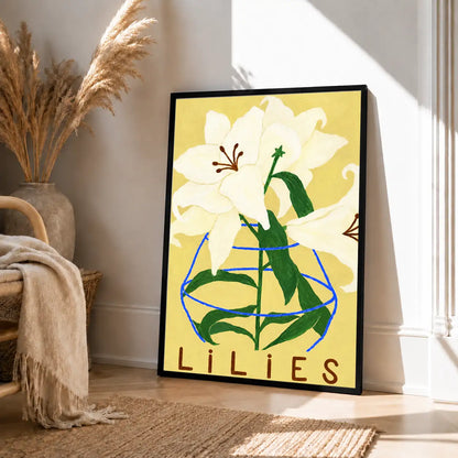 Vintage Lilies Flower Poster Wall Art 4