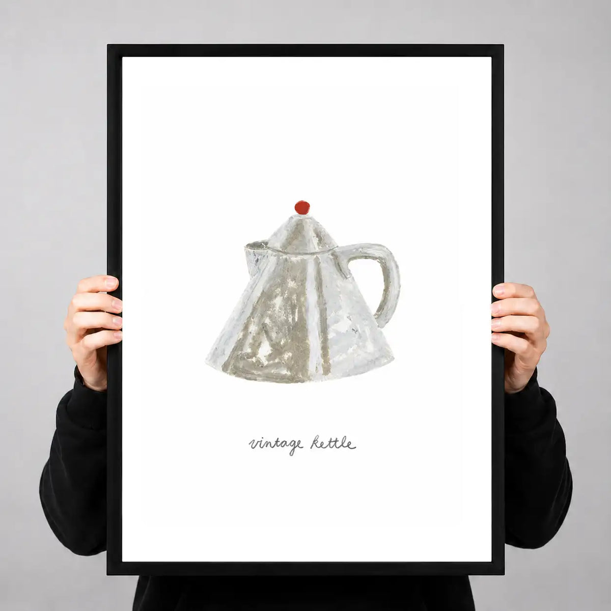 Vintage Silver Teapot Minimal Wall Art 3