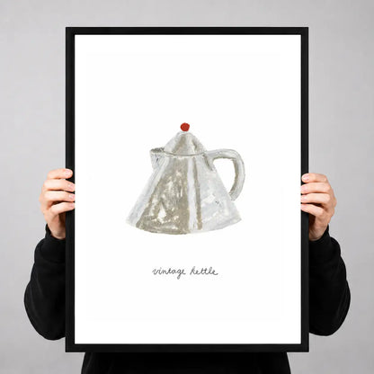 Vintage Silver Teapot Minimal Wall Art 3