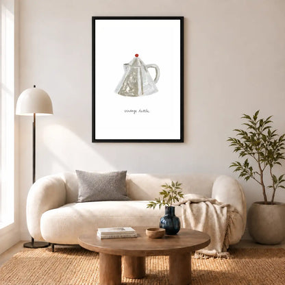 Vintage Silver Teapot Minimal Wall Art 5