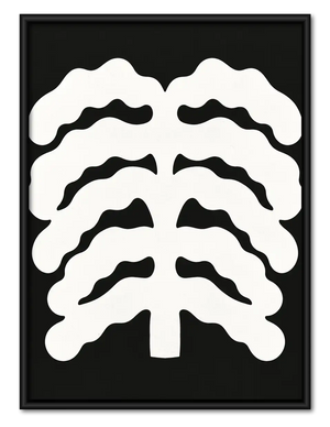 White Ribcage on Black Gothic Wall Art
