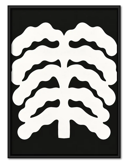 White Ribcage on Black Gothic Wall Art 1