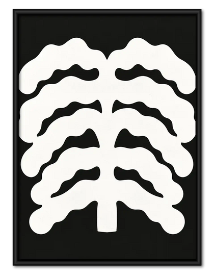 White Ribcage on Black Gothic Wall Art