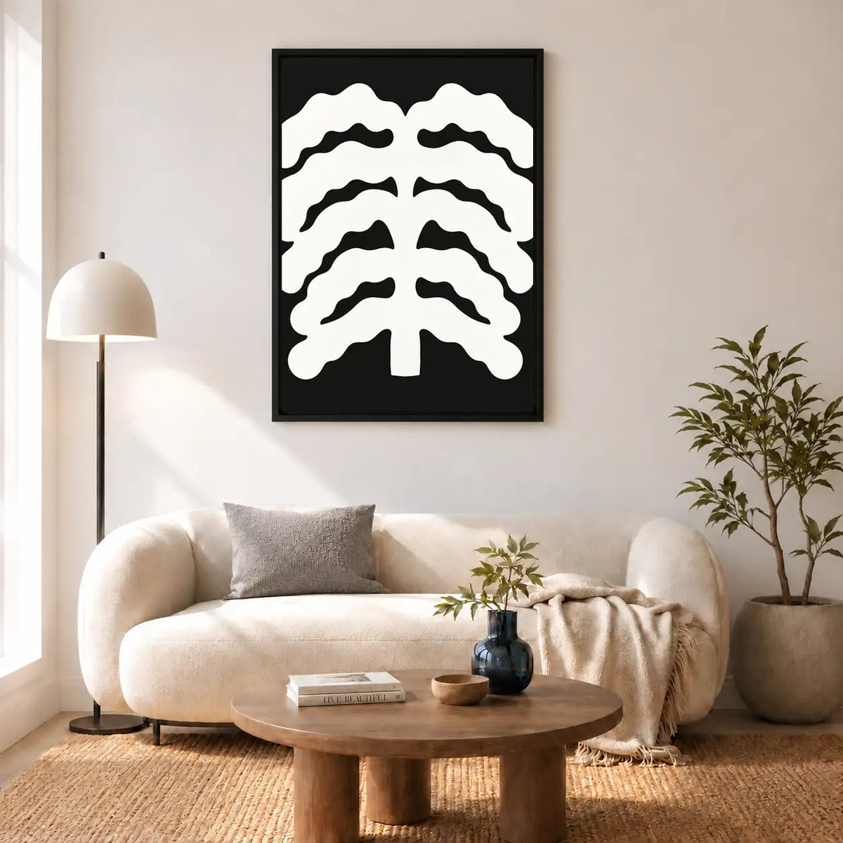 White Ribcage on Black Gothic Wall Art 5