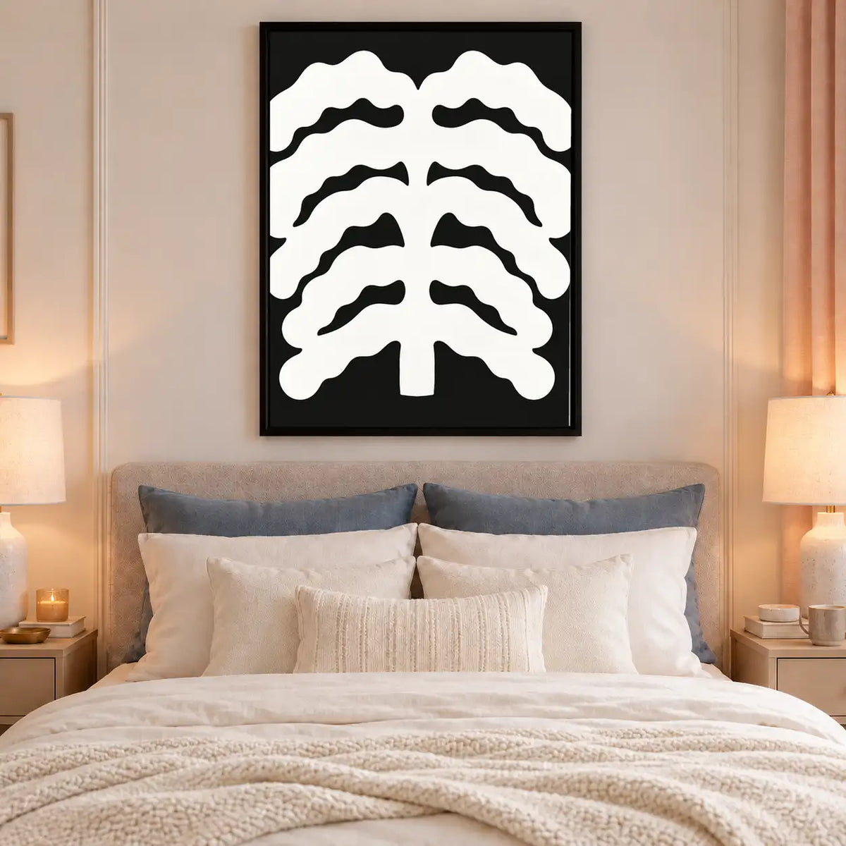 White Ribcage on Black Gothic Wall Art 6
