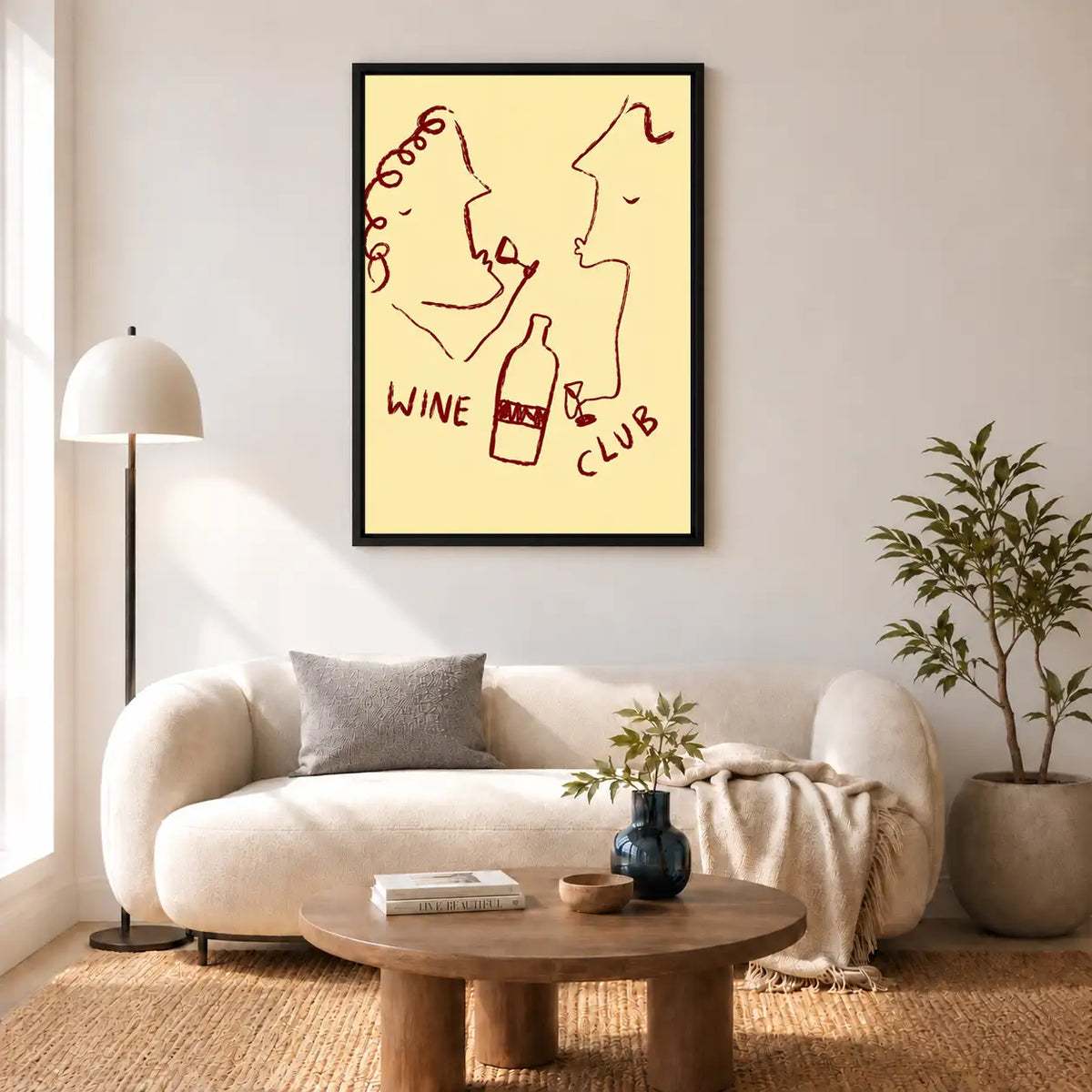 Wine Club Couple Line Art Wall Decor 5