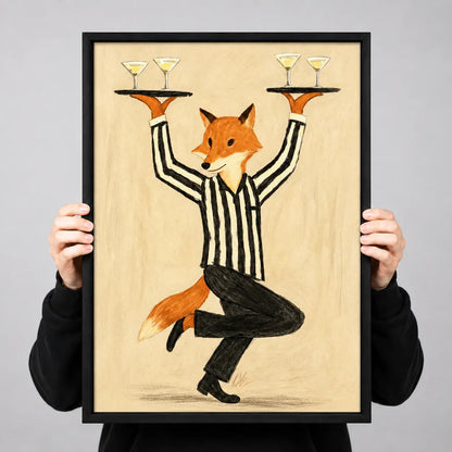 Fox Butler Wine Service Illustration Wall Art 3