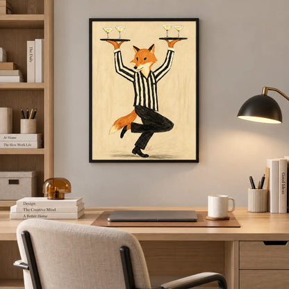 Fox Butler Wine Service Illustration Wall Art 5