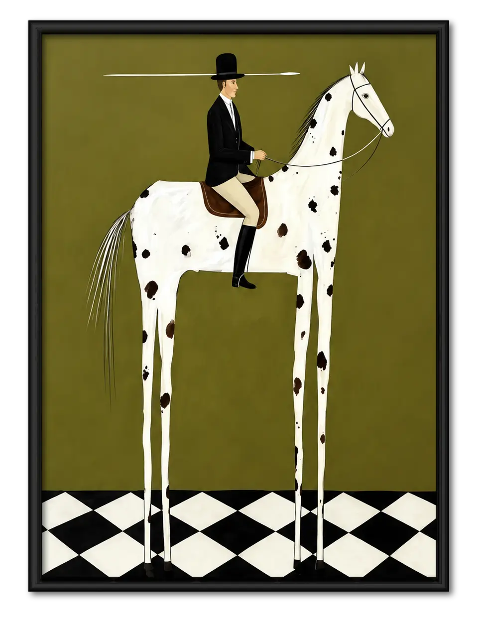 Elegant Horse Rider Minimal Fashion Wall Art 1