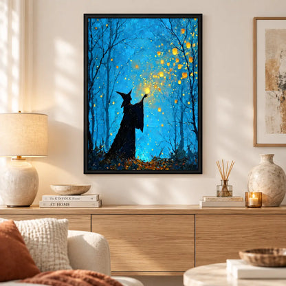 Witch Catching Floating Lanterns Fantasy Wall Art 2
