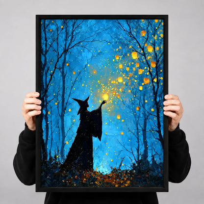 Witch Catching Floating Lanterns Fantasy Wall Art 3
