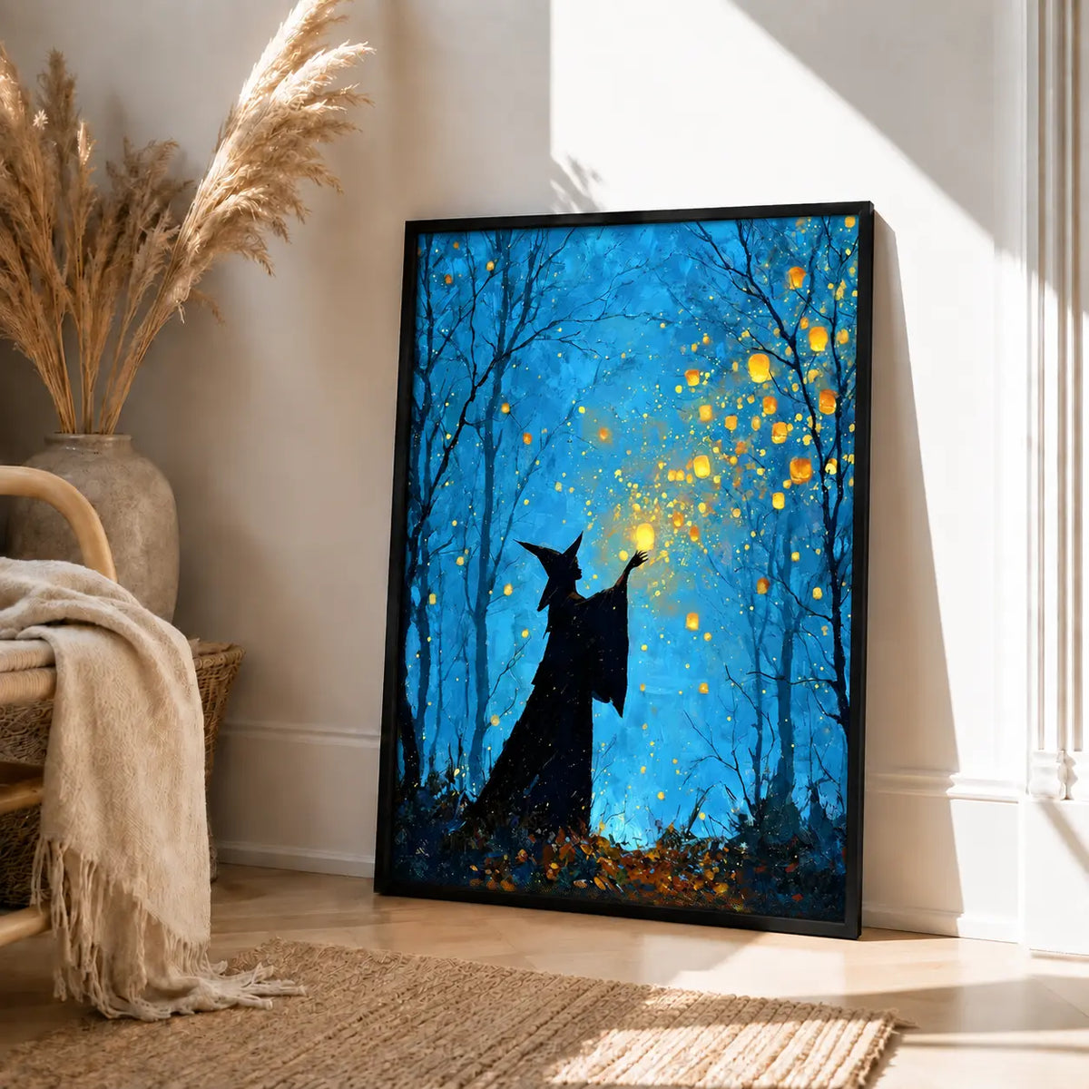 Witch Catching Floating Lanterns Fantasy Wall Art 4
