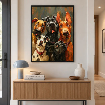Five Dogs Colorful Portrait Painting Wall Art 5