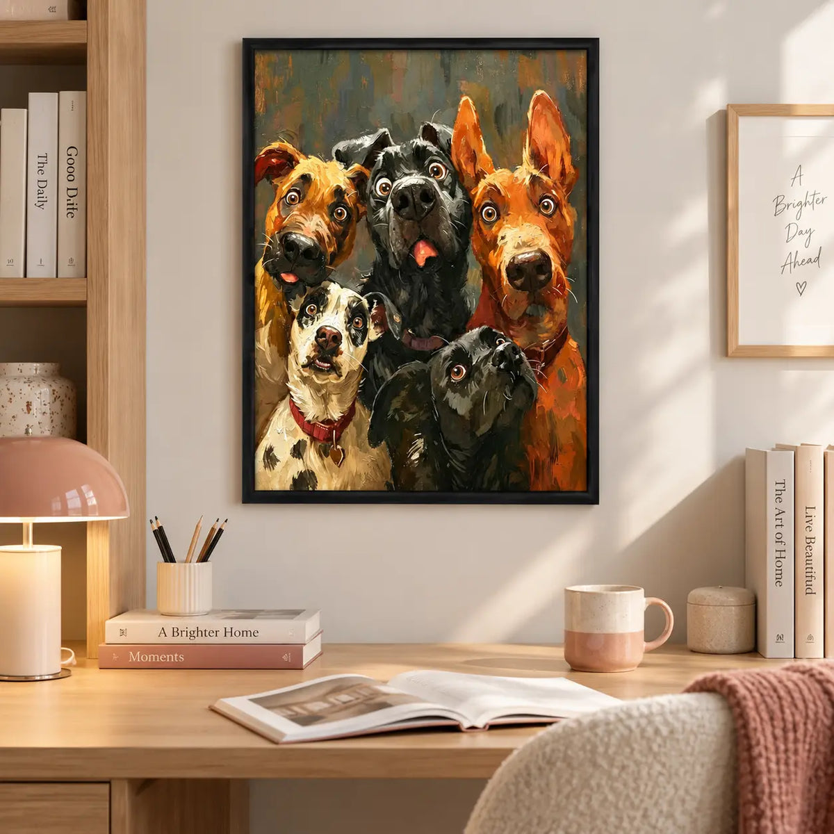 Five Dogs Colorful Portrait Painting Wall Art 6