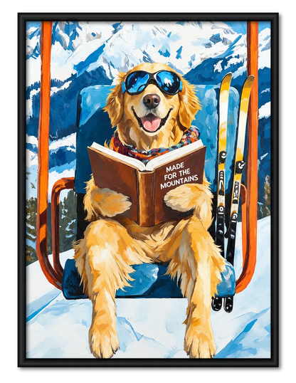 Ski Dog Mountain Adventure Wall Art 1