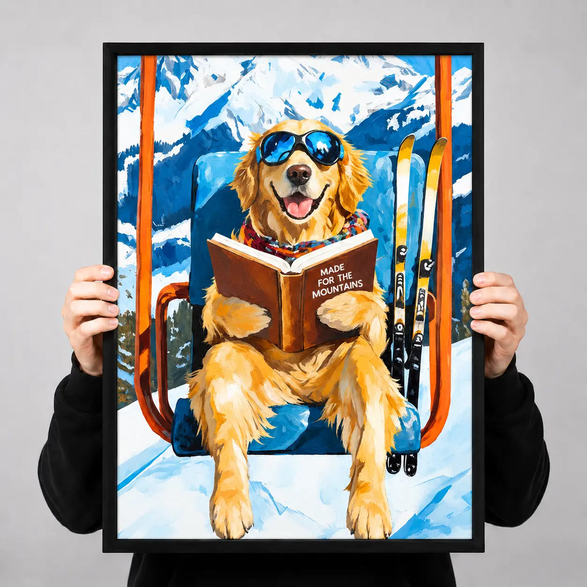 Ski Dog Mountain Adventure Wall Art 3