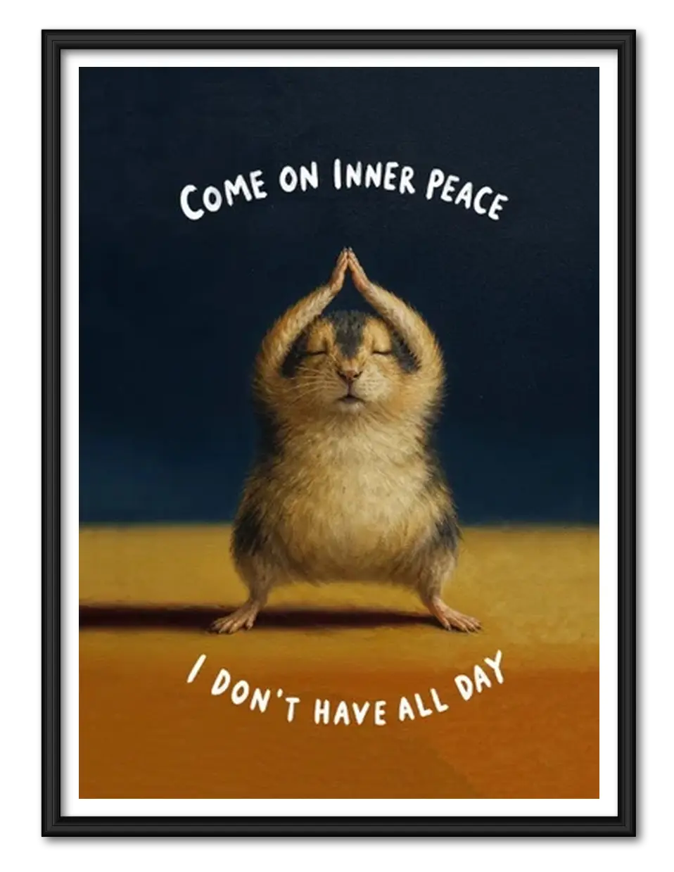 Inner Peace Funny Hamster Wall Art 1