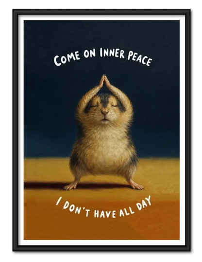 Inner Peace Funny Hamster Wall Art 1